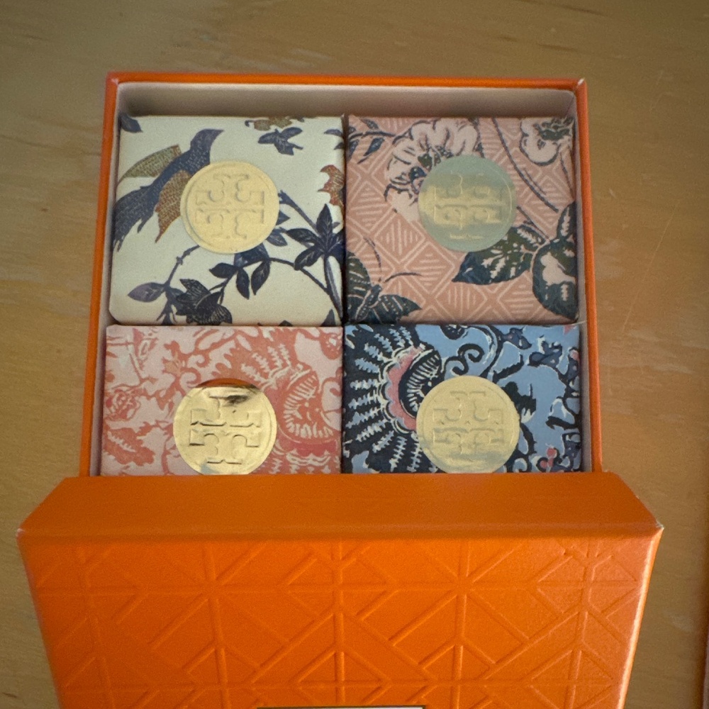 NWT- 2 Tory Burch Perfumed bath soap, set of 4. 2.8oz Ea